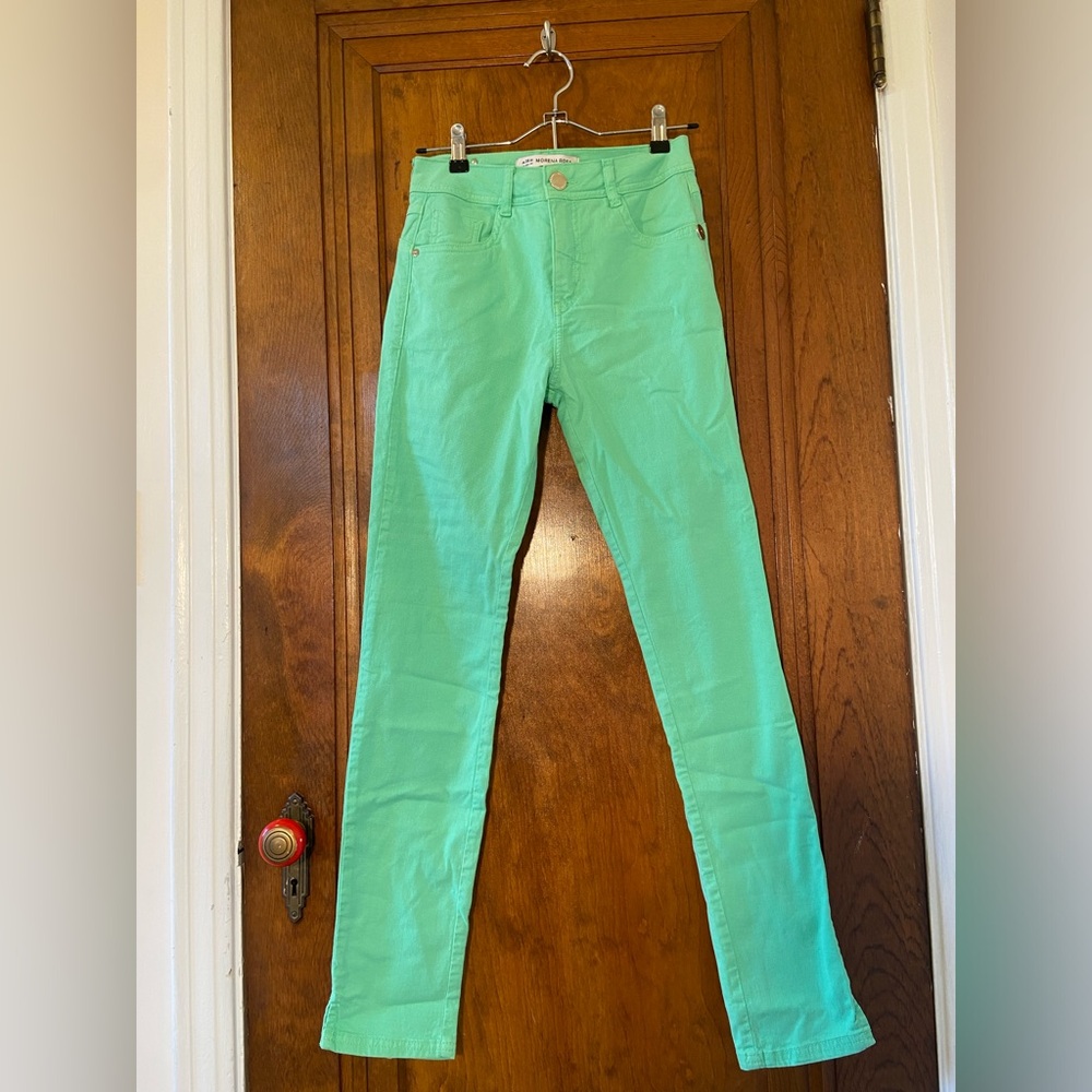 Women’s Skinny Jeans in Mint Green - Classic Five-Pocket Style